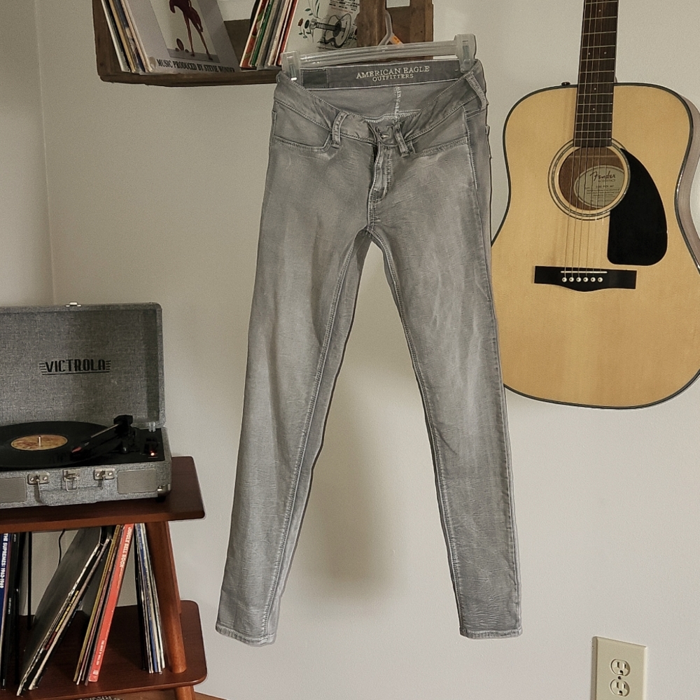 Gray wash jeggings
